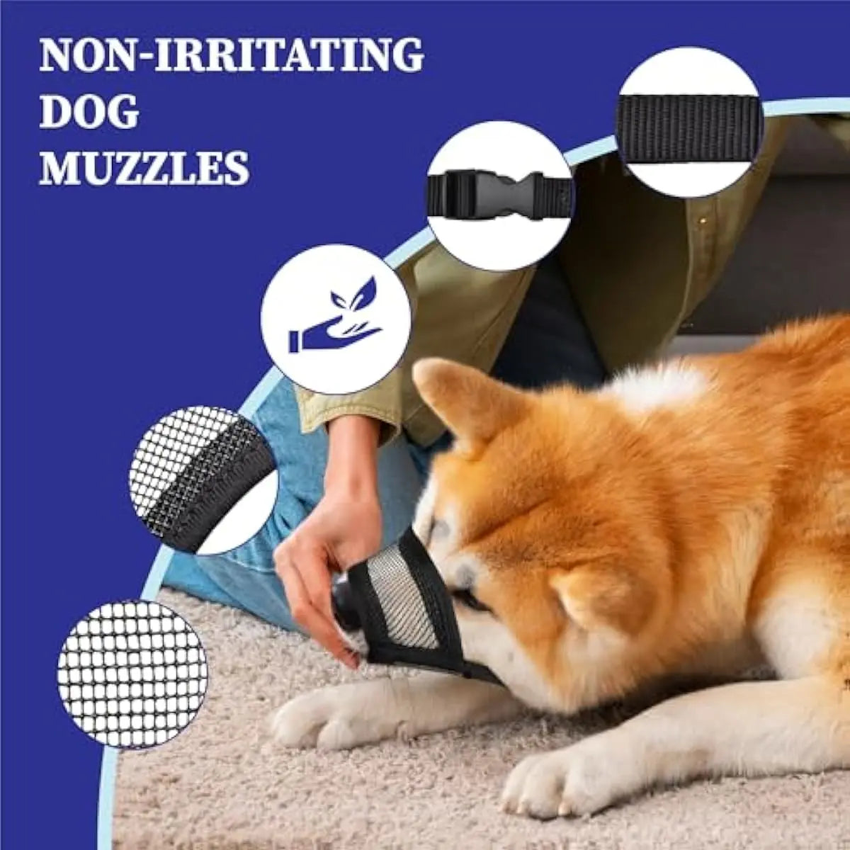 Adjustable Air Mesh Dog Muzzle for Various Breeds - Prevents Biting, Chewing, and Licking