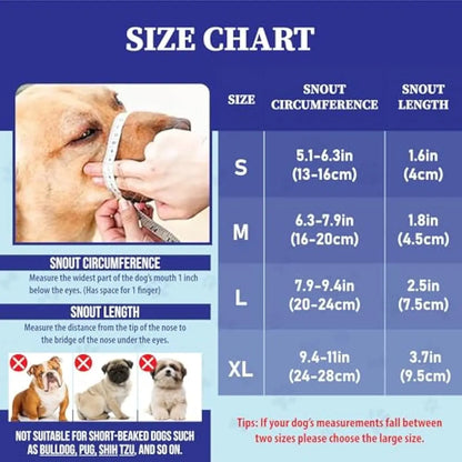 Adjustable Air Mesh Dog Muzzle for Various Breeds - Prevents Biting, Chewing, and Licking