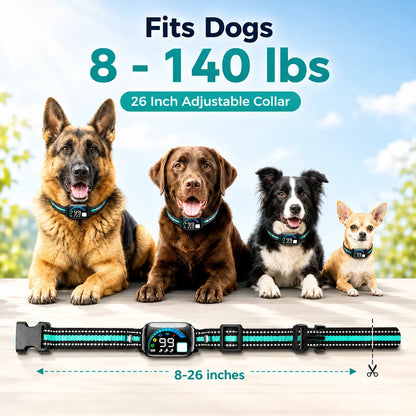 Sevy 3300FT Waterproof E-Collar with Four Training Modes: Beep, Vibration, Shock, and Anti-Bark for Small to Large Dogs - 2-Pack Rechargeable LCD Dog Training Collar with Remote Control for Two Dogs