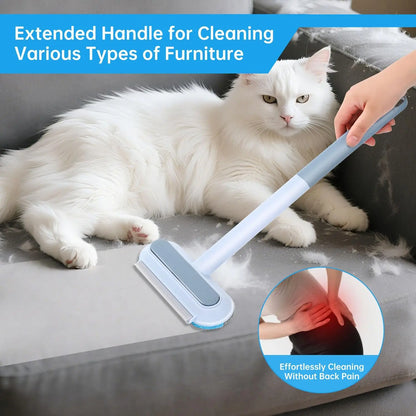 Multifunctional Reusable Pet Hair Remover Tool for Furniture - 4-in-1 Adjustable 17.3-Inch Lint Brush for Dog and Cat Hair Removal