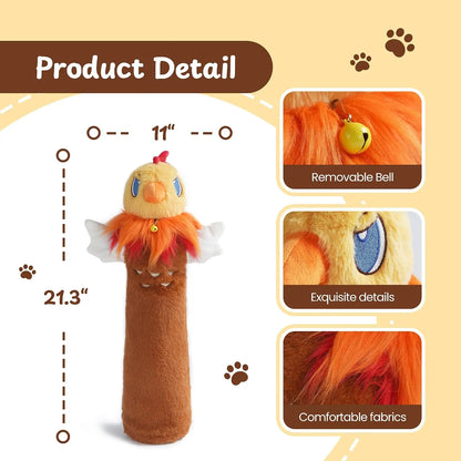 PURETOY Rumble Roo Interactive Cat Wrestling Toy - 22-Inch Animal Print Chicken Puppet with 5 Catnip Pouches and Treat Pocket, Includes Reinforced Protective Glove for Enhanced Bonding and Energy Release, Suitable for All Ages