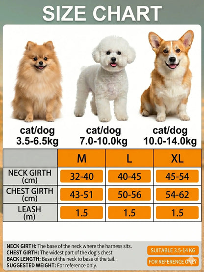 Adjustable 2-Pack Pet Harness and Leash Set, Soft Suede Vest, Durable Reflective Design, Tangle-Free Leash for Effortless Walking, Perfect for Daily Use and Nighttime Activities
