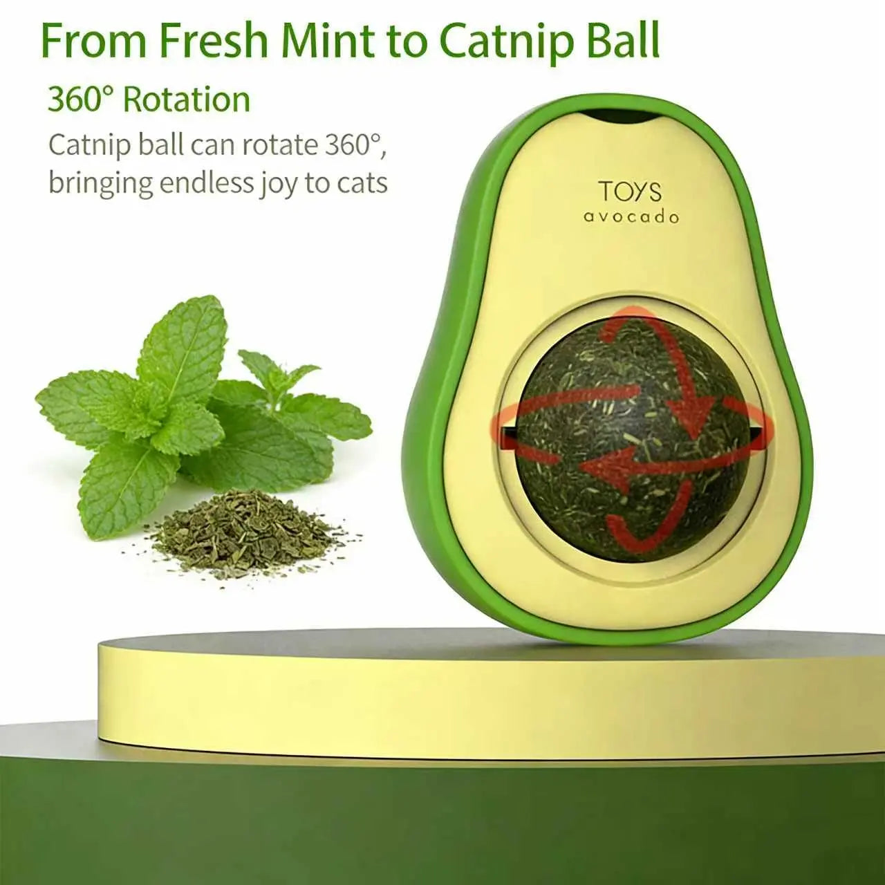 Wall-Mounted Catnip Chew Toy with 360° Spinning Ball for Enhanced Dental Care and Interactive Play for Indoor Cats