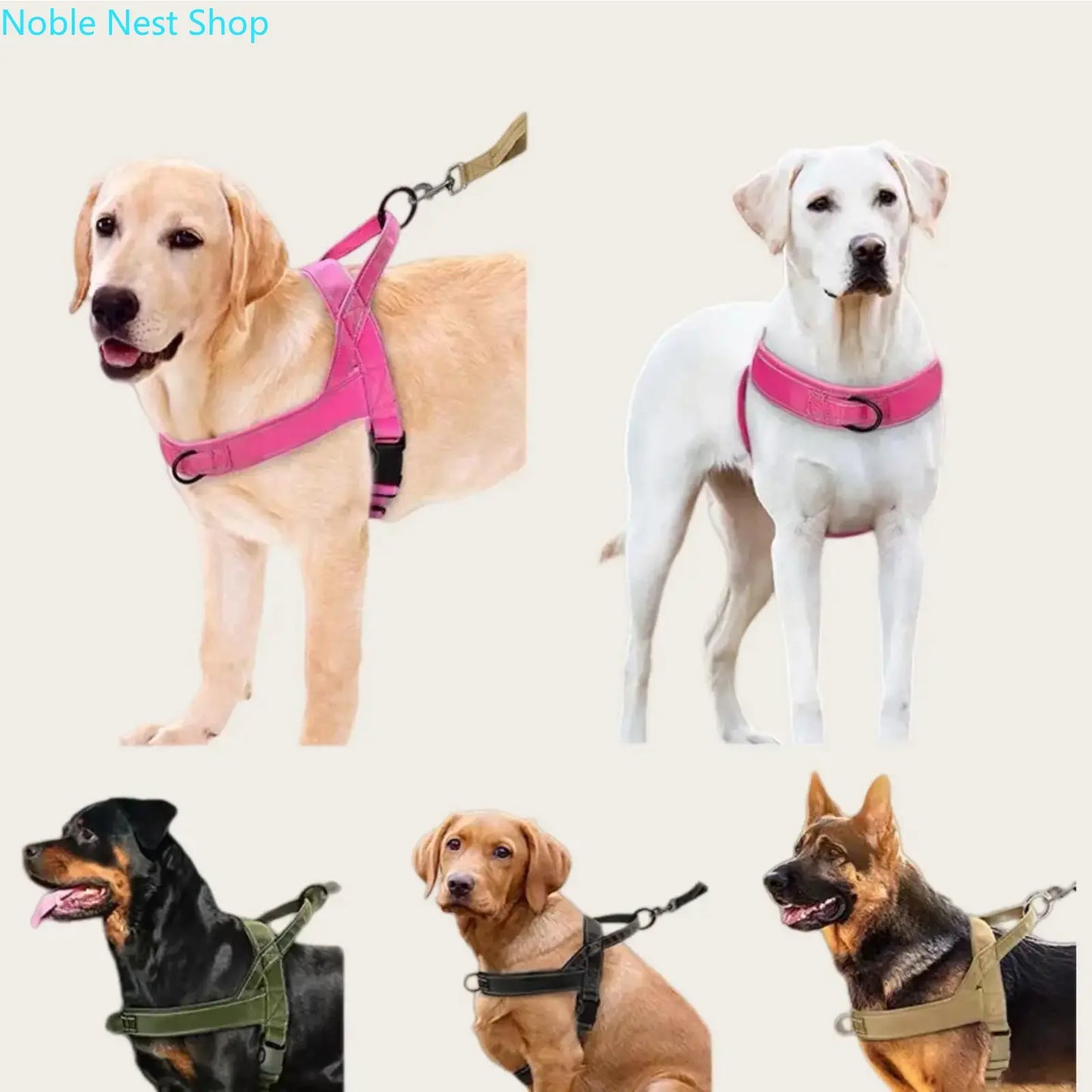 Adjustable No-Pull Dog Harness for All Breeds, Comfortable and Lightweight Vest for Safe Walking and Training