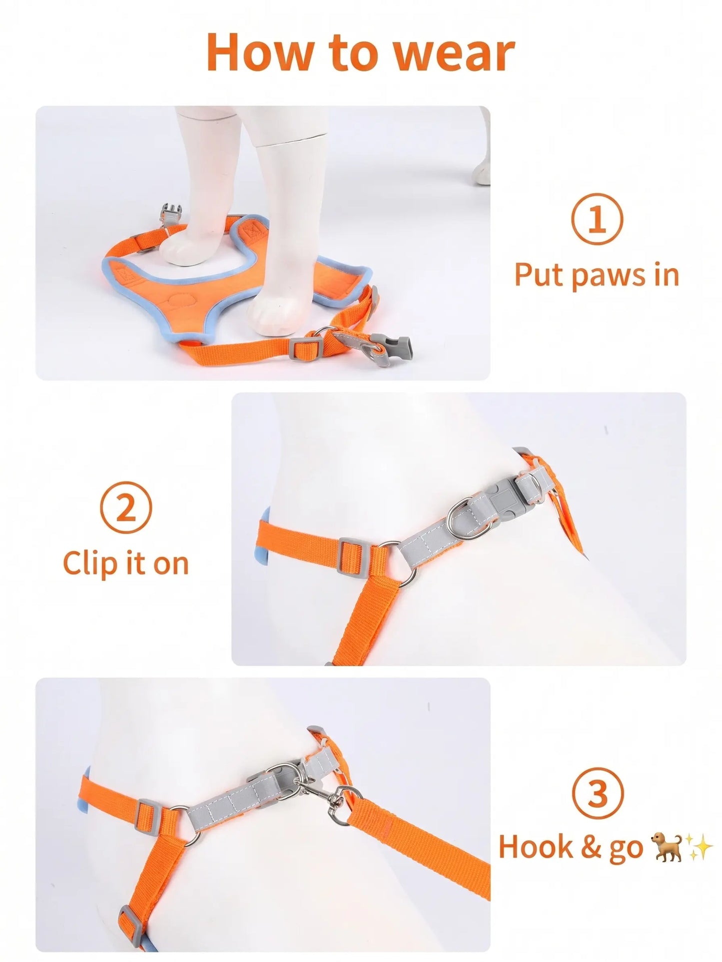 Adjustable 2-Pack Pet Harness and Leash Set, Soft Suede Vest, Durable Reflective Design, Tangle-Free Leash for Effortless Walking, Perfect for Daily Use and Nighttime Activities