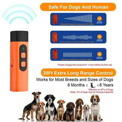 PetSafe Professional Sonic Emitter Dog Training Device with LED Flashlight, 30 ft Range, Rechargeable Ultrasonic Bark Control Solution