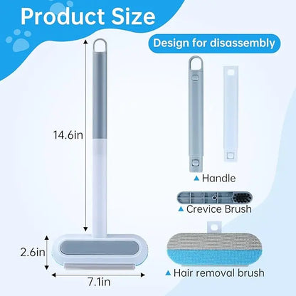 Multifunctional Reusable Pet Hair Remover Tool for Furniture - 4-in-1 Adjustable 17.3-Inch Lint Brush for Dog and Cat Hair Removal
