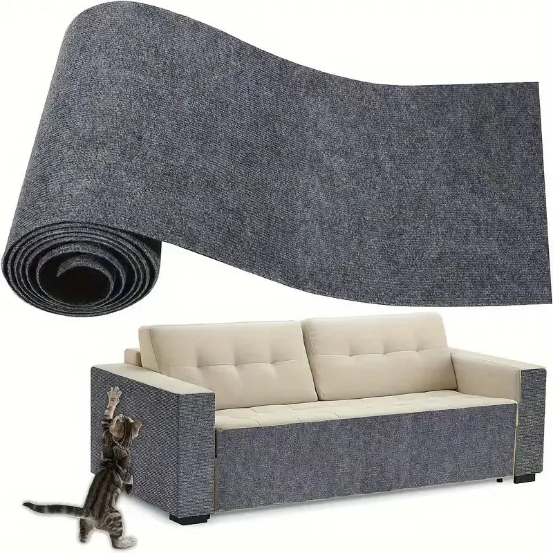 11.85In*39.3In，Cat Scratch Protector for Furniture – Protect Leather Couch from Claws, anti Scratch Tape for Sofa Arms Corners, Clear Sticky Scratch Deterrent Pad, Easy to Install Weird Stickers Iridescent Stained Glass Window Film