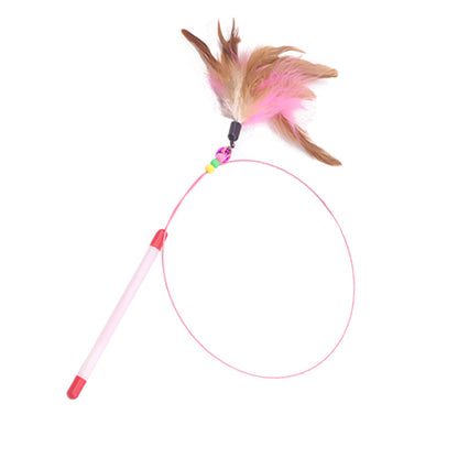 Pet wire feather bell cat toy