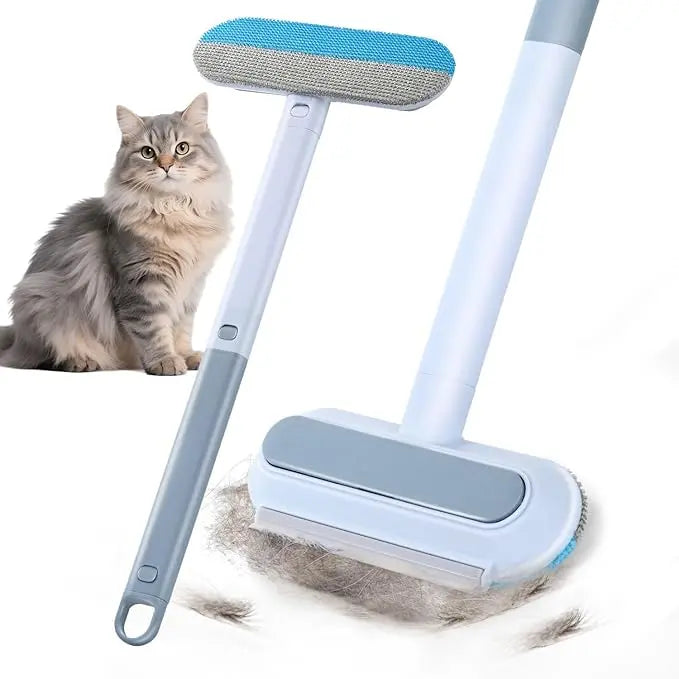 Multifunctional Reusable Pet Hair Remover Tool for Furniture - 4-in-1 Adjustable 17.3-Inch Lint Brush for Dog and Cat Hair Removal