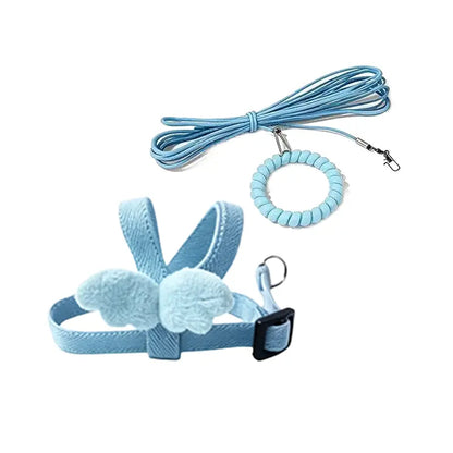 Parrot Harness & Leash Set with Adjustable Vest, Anti-Escape Ultra-Lightweight Bird Training Accessory with Elastic Cords for Cockatiels, Conures (Outdoor Flying Use)