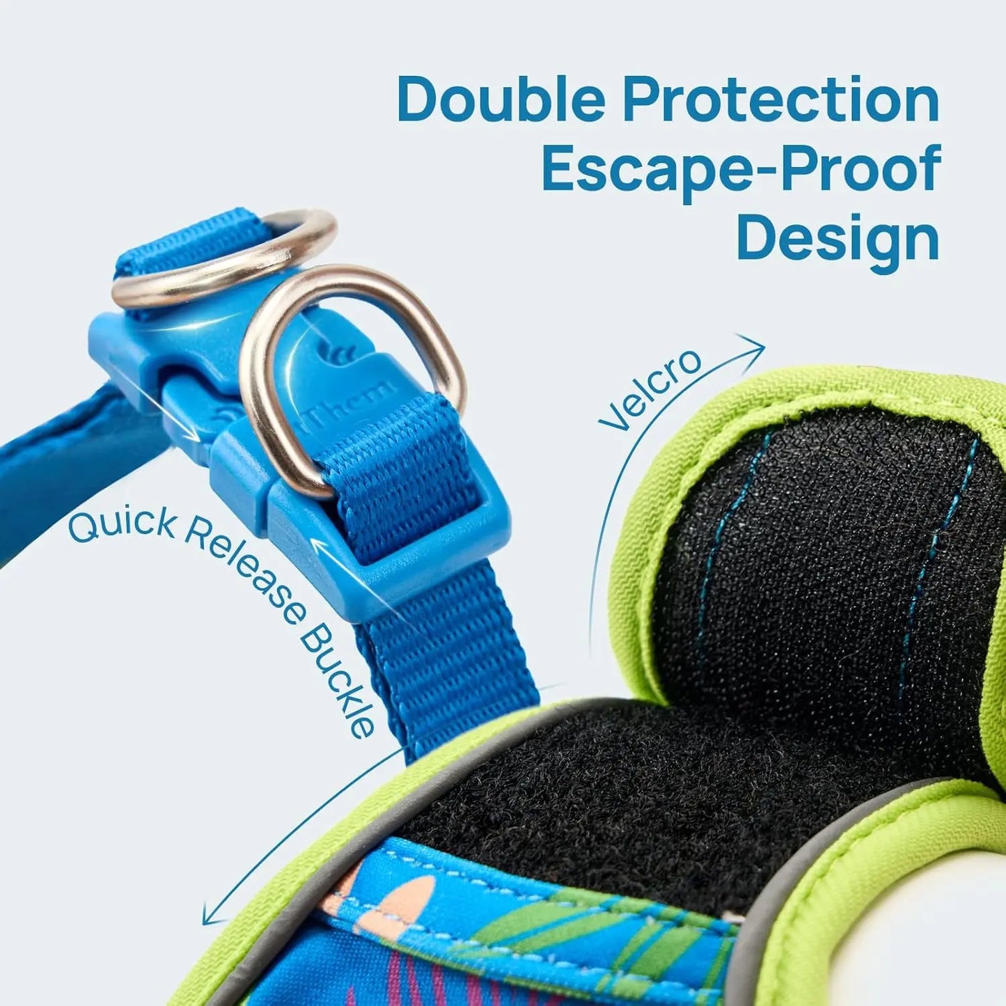 Petthem Adjustable Reflective Cat Harness and Leash Set, Soft Mesh Vest for Comfortable and Secure Outdoor Walks, Lightweight and Escape-Proof Design for Cats and Small Dogs