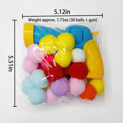 Interactive Cat Toy Launcher Set - 1 Launcher & 30 Plush Balls, Battery-Free, Durable, Indoor Exercise & Boredom Relief, Ideal Gift for Kittens & Adult Cats
