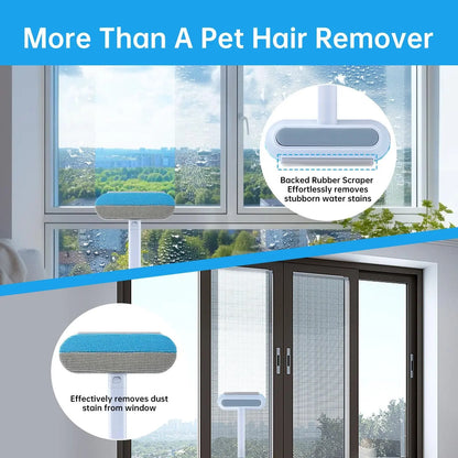 Multifunctional Reusable Pet Hair Remover Tool for Furniture - 4-in-1 Adjustable 17.3-Inch Lint Brush for Dog and Cat Hair Removal