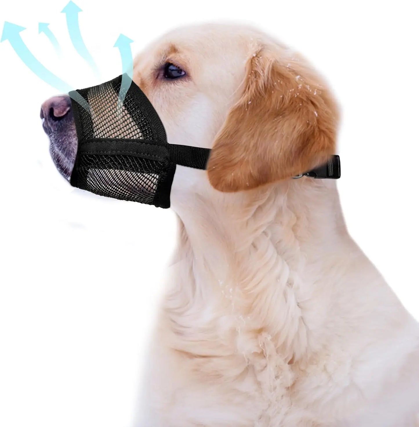 Adjustable Air Mesh Dog Muzzle for Various Breeds - Prevents Biting, Chewing, and Licking