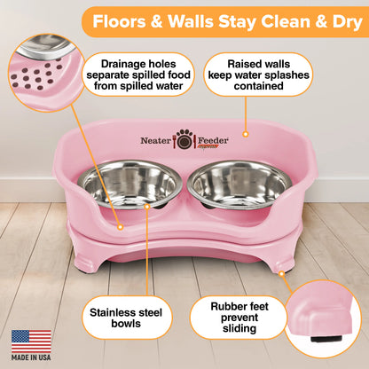 Neater Pets Neater Feeder Express for Cats - Elevated Mess-Proof Pet Bowls with Raised Walls for Enhanced Digestion - Dishwasher Safe and Easy to Clean - Made in the USA