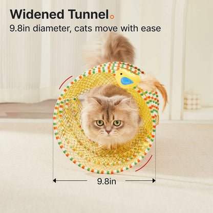 Potaroma Spiral Cat Tunnel Toy, Collapsible Spring Play Tunnel with Feather & Bell for Indoor Kittens & Cats, 20 Inches Unfolded #Backtoschool