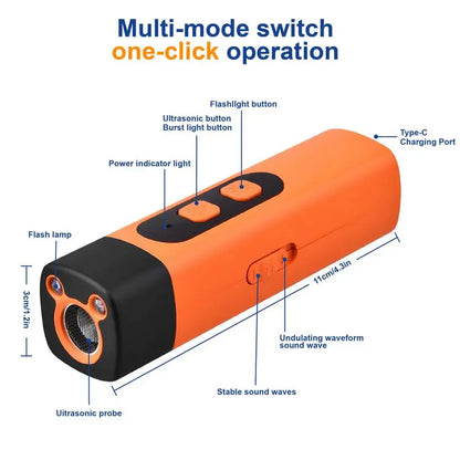 PetSafe Professional Sonic Emitter Dog Training Device with LED Flashlight, 30 ft Range, Rechargeable Ultrasonic Bark Control Solution