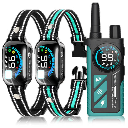 Sevy 3300FT Waterproof E-Collar with Four Training Modes: Beep, Vibration, Shock, and Anti-Bark for Small to Large Dogs - 2-Pack Rechargeable LCD Dog Training Collar with Remote Control for Two Dogs