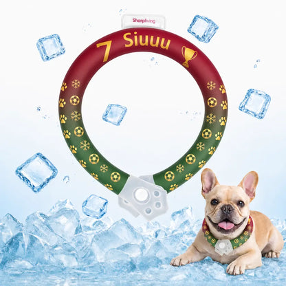 Reusable Pet Cooling Collar, 64°F PCM Ice Ring for Dogs & Cats, No Condensation Sweat-Free Dog Neck Ring, Fast Freeze Instant Heat Relief Neck Wrap for Summer Outdoor Walking, Travel & Anti-Heatstroke, Safe Premium TPU Chill Loop for Puppy & Large Dogs