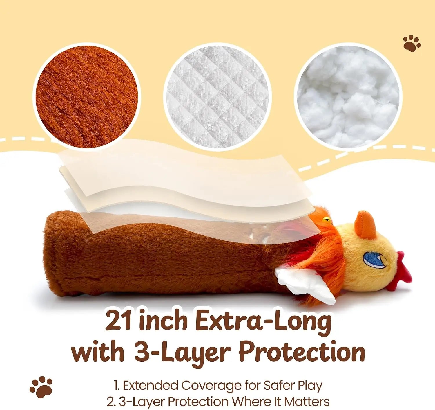 PURETOY Rumble Roo Interactive Cat Wrestling Toy - 22-Inch Animal Print Chicken Puppet with 5 Catnip Pouches and Treat Pocket, Includes Reinforced Protective Glove for Enhanced Bonding and Energy Release, Suitable for All Ages