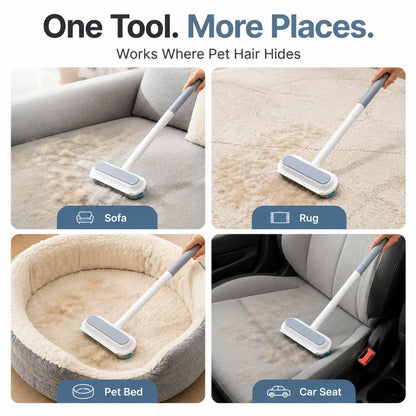 Manual Long-Handle Universal Pet Hair Remover Brush - Reusable, Easy Cleanup, Hair-Gathering Tool for Sofa, Carpet - Dog & Cat Grooming Fabric Cleaner