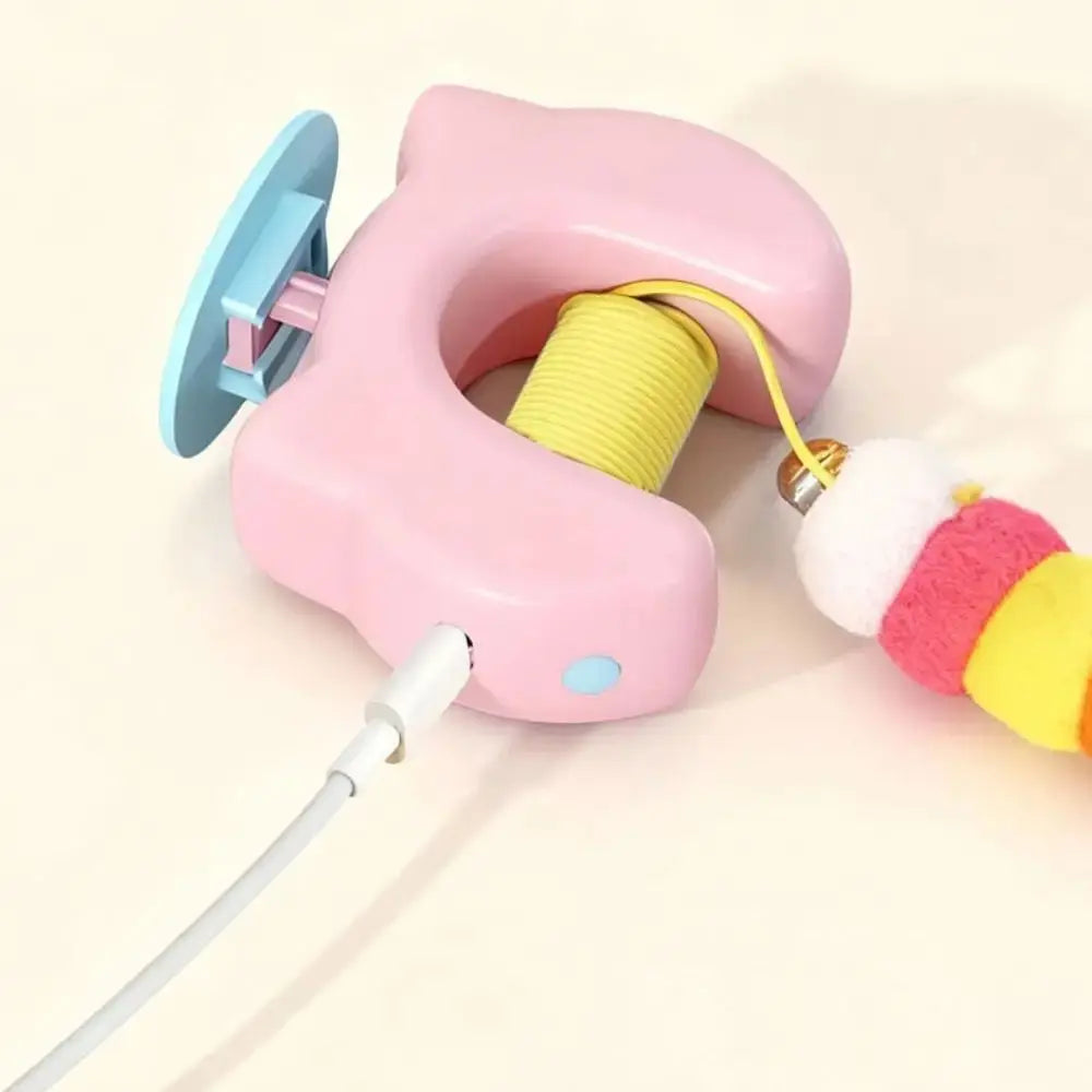 Viral Electric Hanging Cat Teaser Toy, USB Rechargeable Automatic Lifting Interactive Toy for Indoor Kitten Boredom Relief Chirping Flapping Bird Elastic Rope Hanging Cat Toy Multi Household Fun Game Door Clip Design Seek Motion Sensor Bore Pet Goods