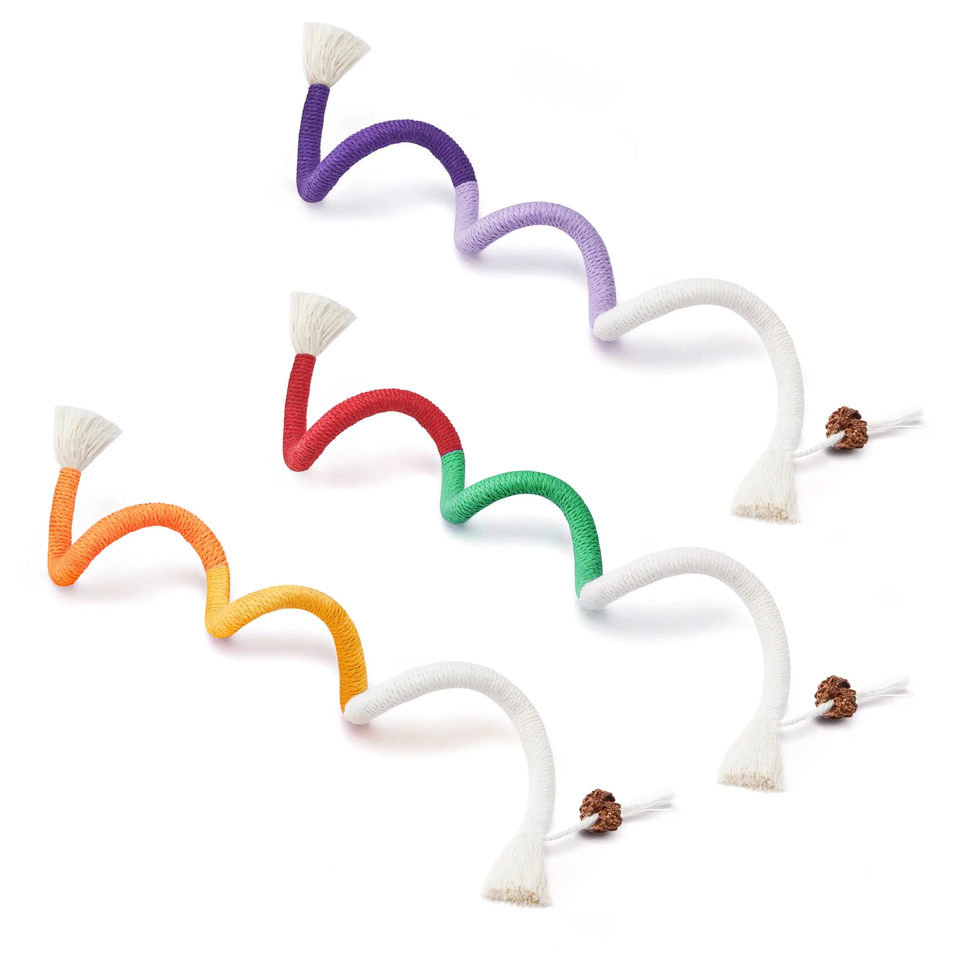 Potaroma 3-Pack Organic Cotton Snake Shape Interactive Cat Chew Ropes - Dental Care Toys for Indoor Kittens, Calming, Fights Tartar, Fresh Breath, Encourages Indoor Play, Tartar Fight Help, Keeps Breath Fresh,Back to School